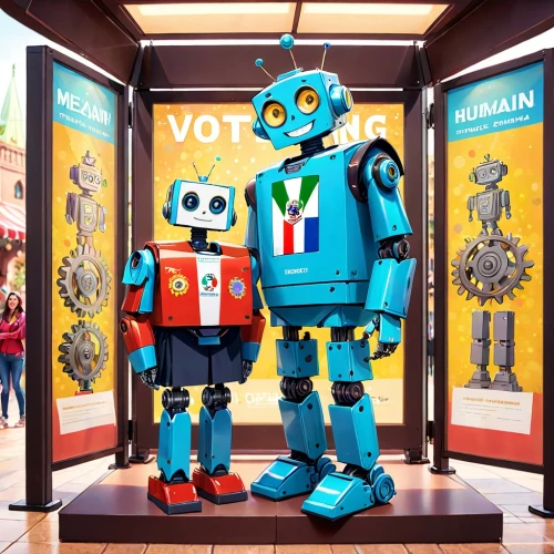 robots,robotics,a museum exhibit,vote,minibot,robotic,tin toys,elections,voting,machines,bot,robot,election,smithsonian,bots,arduino,store window,robot icon,stand models,technology museum,Anime,Anime,Cartoon