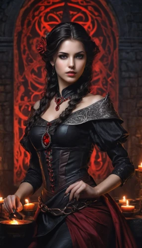 gothic portrait,celtic queen,gothic woman,vampire woman,queen of hearts,vampire lady,gothic fashion,fantasy portrait,rosa,rosa ' amber cover,fantasy picture,sorceress,caerula,gothic dress,romantic portrait,eufiliya,fantasy art,dracula,red tunic,fairy tale character,Conceptual Art,Fantasy,Fantasy 34