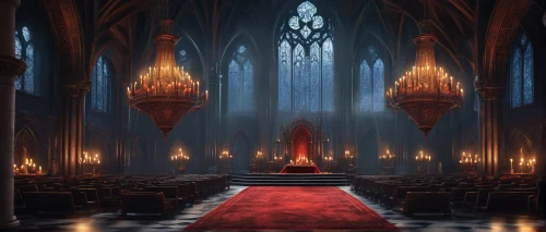 blood church,hall of the fallen,haunted cathedral,the throne,cathedral,sanctuary,throne,gothic church,crown render,house of prayer,nidaros cathedral,gothic architecture,the cathedral,the crown,aisle,candlelights,ornate room,castle of the corvin,chamber,holy place,Conceptual Art,Sci-Fi,Sci-Fi 06