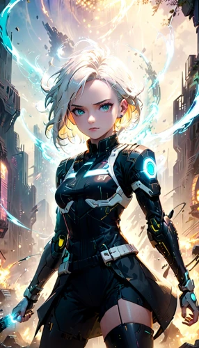 aqua,aura,cg artwork,a200,tiber riven,fire background,cyber,neottia nidus-avis,cyberpunk,sci fiction illustration,game illustration,electro,meteora,cyborg,nova,fantasia,fuki,monsoon banner,heavy object,riot,Anime,Anime,Cartoon