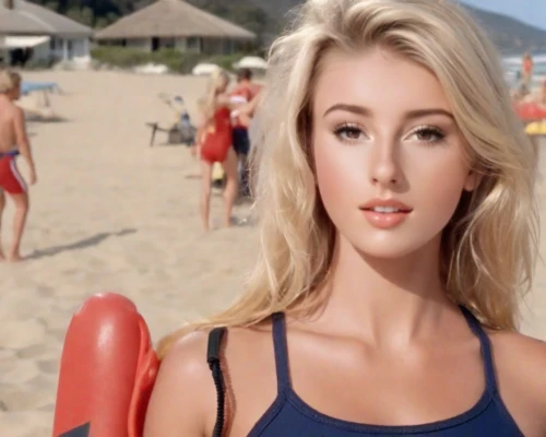 blonde woman,lifeguard,surfer hair,life guard,beach background,malibu,blonde girl,cool blonde,barbie doll,kim,beaches,blond girl,lifebuoy,beach towel,model years 1960-63,candy island girl,gena rolands-hollywood,on the beach,the blonde photographer,model years 1958 to 1967
