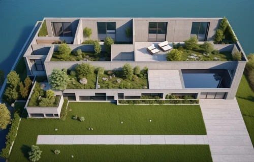 house by the water,house with lake,3d rendering,modern house,modern architecture,dunes house,landscape design sydney,residential house,luxury property,artificial island,residential,contemporary,lake view,autostadt wolfsburg,render,smart house,landscape designers sydney,eco-construction,cube stilt houses,danish house,Photography,General,Realistic