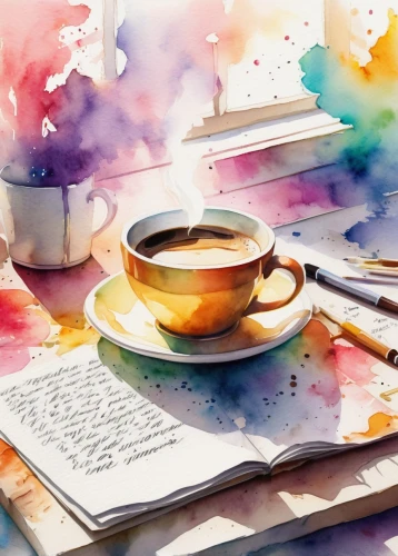 coffee watercolor,watercolor tea,watercolor cafe,watercolor background,coffee and books,watercolor tea set,tea and books,coffee tea illustration,watercolor painting,watercolor tea shop,coffee tea drawing,watercolor paint,watercolor,watercolor pencils,watercolor paper,writing-book,watercolors,watercolor paint strokes,coffee background,watercolor texture,Conceptual Art,Daily,Daily 16