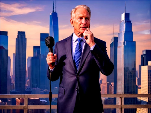 ceo,1wtc,1 wtc,mic,senator,newscaster,wtc,microphone,mayor,billionaire,icon,monologue,man talking on the phone,nyse,smoking man,anellini,sears tower,george w bush,tangelo,ten,Conceptual Art,Oil color,Oil Color 22