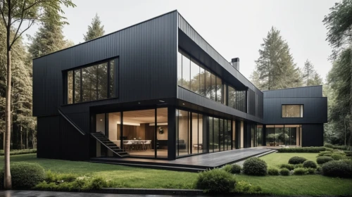 cubic house,timber house,modern house,modern architecture,cube house,wooden house,house in the forest,archidaily,metal cladding,eco-construction,frame house,house shape,inverted cottage,corten steel,danish house,smart house,dunes house,kirrarchitecture,folding roof,3d rendering,Photography,General,Realistic