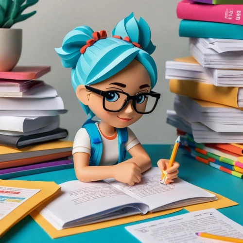 girl studying,sewing pattern girls,bookkeeper,writing accessories,tutor,correspondence courses,librarian,scholar,bookkeeping,kids illustration,book glasses,desk accessories,reading glasses,academic,children's paper,tutoring,cute cartoon image,school items,cute cartoon character,professor,Unique,Paper Cuts,Paper Cuts 04