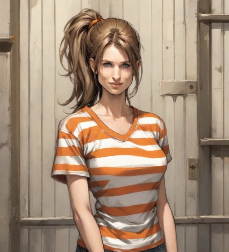 prisoner,girl in t-shirt,horizontal stripes,croft,isolated t-shirt,tied up,portrait background,detention,liberty cotton,cinnamon girl,lori,striped background,vanessa (butterfly),mikuru asahina,young woman,the girl in nightie,girl portrait,harley quinn,portrait of a girl,the girl's face,Digital Art,Comic
