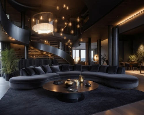 penthouse apartment,apartment lounge,modern living room,luxury home interior,interior modern design,living room,chaise lounge,livingroom,modern decor,interior design,lounge,3d rendering,contemporary decor,luxury suite,an apartment,loft,luxury hotel,suites,upscale,interior decoration