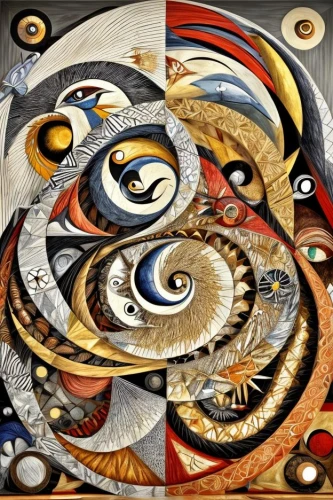 time spiral,abstract artwork,psychedelic art,abstract art,cubism,clocks,four o'clocks,abstraction,circle of confusion,abstract cartoon art,complexity,indigenous painting,picasso,spiralling,concentric,spirals,escher,flow of time,surrealism,polarity