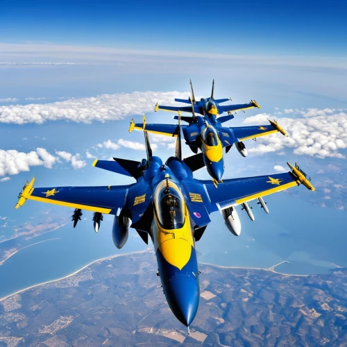 blue angels,ground attack aircraft,jet aircraft,aerobatic,kai t-50 golden eagle,boeing f/a-18e/f super hornet,fighter aircraft,mcdonnell douglas f/a-18 hornet,supersonic fighter,boeing f a-18 hornet,supersonic aircraft,formation flight,aerobatics,f a-18c,hornet,military aircraft,aerospace manufacturer,aerospace engineering,air combat,dark blue and gold,Photography,General,Realistic