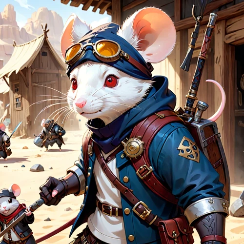 jerboa,color rat,adventurer,straw mouse,year of the rat,mice,rat,musketeer,rataplan,cat warrior,game illustration,vintage mice,rat na,pirate,cat sparrow,gerbil,rodentia icons,figaro,mouse,jester,Anime,Anime,Traditional