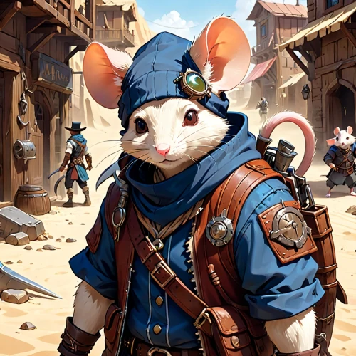 adventurer,rataplan,color rat,rat,year of the rat,rat na,musketeer,gerbil,merchant,vendor,figaro,straw mouse,game illustration,opossum,mice,policeman,sheriff,rodentia icons,mouse,kobold,Anime,Anime,Traditional