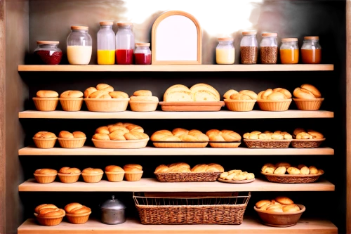 bakery products,pantry,bread basket,pâtisserie,bakery,breadbasket,pastries,kitchen shop,baking equipments,cupboard,kitchenware,breads,bread recipes,shelves,shelving,types of bread,plate shelf,baking tools,dish storage,vintage kitchen,Illustration,Realistic Fantasy,Realistic Fantasy 45