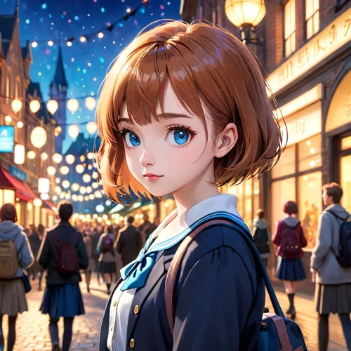 cinnamon girl,french digital background,cg artwork,anime japanese clothing,anime girl,shibuya,violet evergarden,nora,darjeeling,honoka,shopping street,city ​​portrait,girl with speech bubble,honmei choco,worried girl,cinderella,mako,anime cartoon,osaka,girl portrait,Anime,Anime,Cartoon