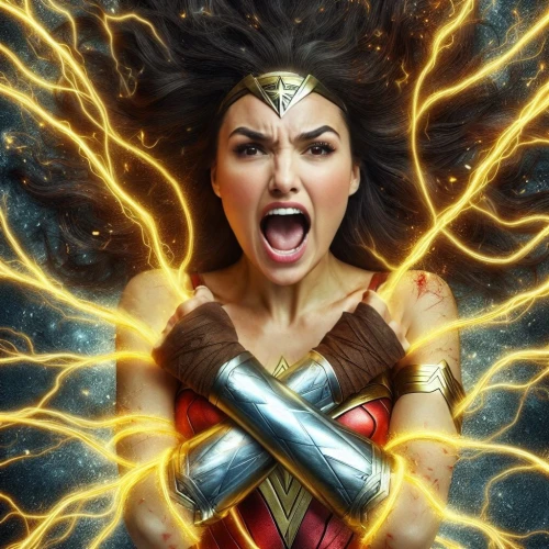 wonderwoman,wonder woman,wonder woman city,electrified,goddess of justice,super woman,thunderbolt,super heroine,superhero background,power icon,fierce,lightning bolt,electric,fantasy woman,head woman,super charged,superhero,kapow,fire siren,woman power