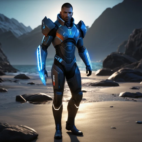 shepard,male character,alien warrior,mercenary,nova,iceman,spartan,cyborg,cobalt,vulcan,aquanaut,avatar,ironman,symetra,visual effect lighting,steel man,avenger,bolt-004,3d man,digital compositing,Photography,General,Realistic