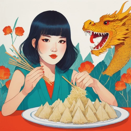 yusheng,noodle image,chinese cuisine,jiaozi,chinese food,she feeds the lion,feast noodles,asian cuisine,asian food,taiwanese cuisine,wonton noodles,no sugar noodles,eastern food,golden dragon,chinese dragon,asian culture,stinky tofu,china cracker,food icons,hainanese chicken rice,Illustration,Paper based,Paper Based 19