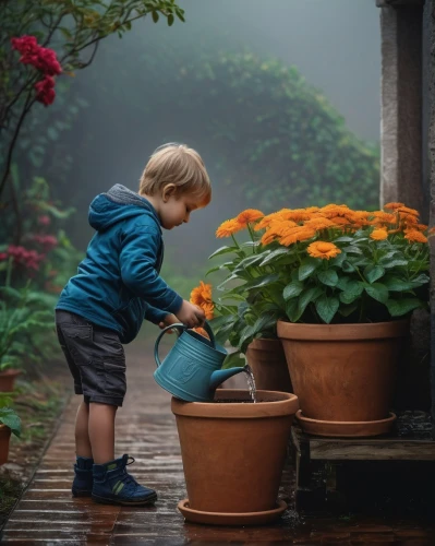 child playing,shrub watering,photographing children,gardener,watering can,watering,picking flowers,girl picking flowers,gardening,walking in the rain,girl and boy outdoor,boy praying,bowl of fruit in rain,to grow up,in the rain,planting,rainy day,wishing well,perennial plants,flower arranging,Photography,General,Fantasy