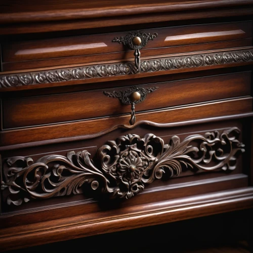 chest of drawers,armoire,dark cabinetry,embossed rosewood,dresser,antique furniture,baby changing chest of drawers,drawer,a drawer,sideboard,cabinet,cabinetry,drawers,patterned wood decoration,chiffonier,ornamental wood,mouldings,carved wood,woodwork,china cabinet,Illustration,Realistic Fantasy,Realistic Fantasy 28
