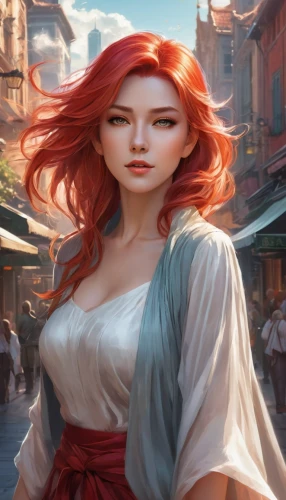 merida,red-haired,game illustration,transistor,rosa ' amber cover,fantasy portrait,elza,red head,massively multiplayer online role-playing game,world digital painting,celtic woman,fantasy art,redheads,portrait background,artemisia,fae,venetia,background images,fantasy picture,cinnamon girl,Illustration,Realistic Fantasy,Realistic Fantasy 01