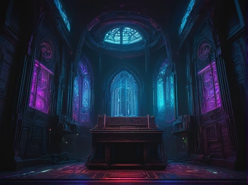 haunted cathedral,blood church,sanctuary,cathedral,hall of the fallen,sunken church,sepulchre,gothic church,black church,crypt,tabernacle,mortuary temple,basilica,temple fade,church,the throne,the black church,mausoleum,church painting,throne,Illustration,Realistic Fantasy,Realistic Fantasy 44