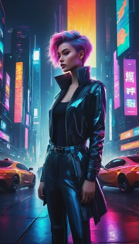 cyberpunk,futuristic,neon lights,80s,neon light,neon arrows,streampunk,neon,jacket,dystopian,cosmopolitan,punk,80's design,femme fatale,cyber,birds of prey-night,pink dawn,electric,spotify icon,marina,Illustration,Abstract Fantasy,Abstract Fantasy 14