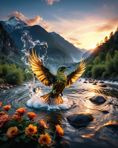 fantasy picture,bird in flight,the spirit of the mountains,nature bird,butterfly swimming,gryphon,bird in bath,photo manipulation,fantasy art,bird bath,hummingbirds,feather on water,majestic nature,winged heart,bird flying,beauty in nature,holy spirit,flying birds,faery,beautiful bird