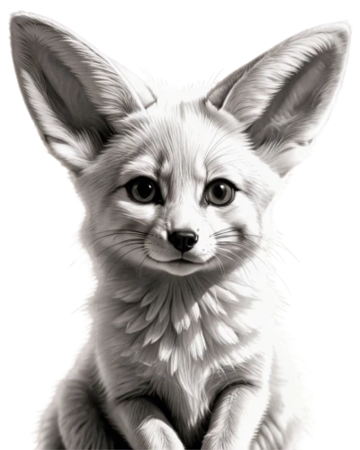 fennec,fennec fox,kit fox,child fox,cute fox,little fox,adorable fox,a fox,long-eared,swift fox,sand fox,long eared,redfox,jerboa,drawing cat,fox,pet portrait,grey fox,desert fox,vulpes vulpes,Illustration,Black and White,Black and White 30