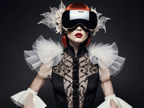 gothic fashion,masquerade,venetian mask,fashion design,haute couture,marionette,harnessed,mime artist,blindfold,mime,black hat,headdress,fashion illustration,fashion shoot,blindfolded,diving mask,headpiece,harlequin,streampunk,queen of hearts