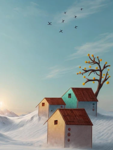 winter house,winter background,winter landscape,snow landscape,cartoon video game background,home landscape,winter village,snow house,world digital painting,snow scene,lonely house,christmas snowy background,landscape background,snow roof,floating huts,christmas landscape,snowy landscape,snowhotel,birdhouses,winter dream,Game Scene Design,Game Scene Design,Comic Style