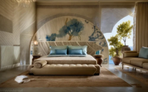 canopy bed,sitting room,interior decor,bedroom,chaise lounge,great room,riad,interior decoration,guest room,interior design,blue room,four-poster,contemporary decor,sleeping room,luxury home interior,four poster,livingroom,moroccan pattern,shabby-chic,ornate room