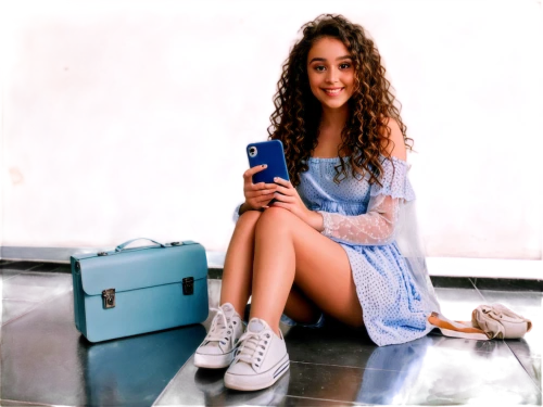 social,travel woman,woman holding a smartphone,majorelle blue,a girl with a camera,blue shoes,mobile phone case,phone case,the girl at the station,suitcase,phone icon,airline travel,blogger icon,using phone,shades of blue,book cover,blue background,travelling,mazarine blue,mobile camera,Art,Artistic Painting,Artistic Painting 44