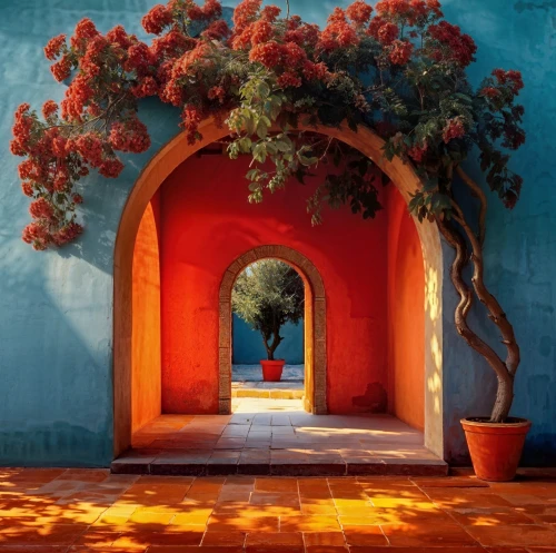 portal,morocco,rajasthan,rose arch,santa barbara,marrakesh,el arco,marrakech,blue door,garden door,morocco lanterns,archway,antigua guatemala,doorway,arches,red wall,djerba,aperol,puglia,orange tree