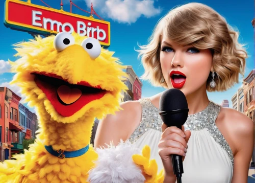 singer and actress,big bird,sesame street,entertainers,feather boa,pop music,party banner,solo entertainer,tayberry,award background,edit icon,bird bird-of-prey,backing vocalist,screaming bird,sing,canary bird,image editing,avian flu,entertainer,advertising campaigns,Art,Classical Oil Painting,Classical Oil Painting 33
