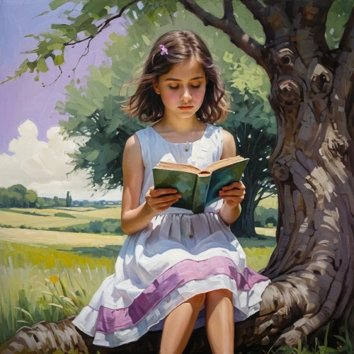little girl reading,child with a book,girl with tree,girl studying,girl in the garden,reading,girl picking apples,the girl next to the tree,girl drawing,girl picking flowers,girl praying,read a book,child portrait,girl lying on the grass,bookworm,readers,oil painting,girl portrait,little girl in pink dress,girl with cloth