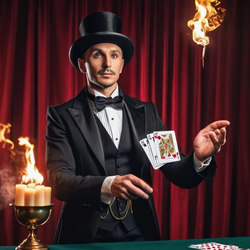 magician,magic tricks,ringmaster,las vegas entertainer,suit of spades,gambler,vaudeville,abracadabra,poker set,play escape game live and win,playing cards,play cards,playing card,rotglühender poker,fire eater,deck of cards,poker,banker,ace,fire-eater