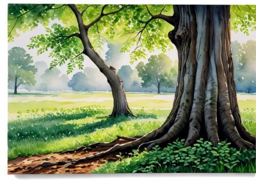 walnut trees,landscape background,chestnut trees,green landscape,forest background,golf course background,forest landscape,tree grove,watercolor tree,poplar tree,green trees,watercolor background,green forest,tree canopy,meadow landscape,row of trees,trees with stitching,ash-maple trees,linden tree,chestnut forest,Illustration,Paper based,Paper Based 25