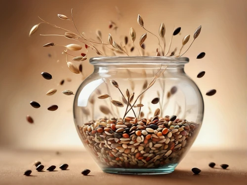 caraway seeds,grass seeds,sprouted wheat,wild seeds,psyllium seed husks,sprouted seeds,fennel seeds,rice seeds,spikelets,freekeh,dried cloves,flax seed,seeds,seed wheat,coffee grains,seed head,seed-head,linseed,seed stand,coffee seeds,Conceptual Art,Oil color,Oil Color 24