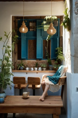 woman at cafe,veranda,provencal life,outdoor table,patio,porch swing,porch,hanging chair,hideaway,alfresco,outdoor dining,outdoor furniture,terrace,blue jasmine,woman drinking coffee,balcony garden,garden bench,outdoor table and chairs,tea zen,chaise lounge,Photography,General,Cinematic