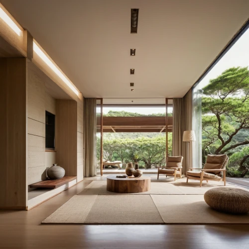 japanese-style room,japanese architecture,ryokan,zen garden,japanese zen garden,asian architecture,living room,interior modern design,bamboo curtain,modern living room,livingroom,modern room,home interior,luxury home interior,archidaily,beautiful home,tatami,contemporary decor,sliding door,wooden windows