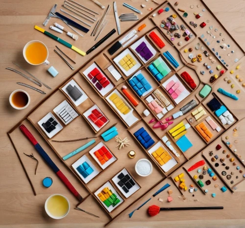 wooden toys,art materials,art supplies,art tools,paint box,paint boxes,lego building blocks,office supplies,building blocks,craft products,toy blocks,sewing tools,scrapbook supplies,wooden toy,paint pallet,paints,stationery,lego building blocks pattern,paint brushes,music instruments on table,Unique,Design,Knolling