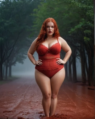 plus-size model,plus-size,plus-sized,gordita,red ginger,cellulite,red sand,lady in red,kim,keto,red,curvy,red double,the body of water,beautiful woman body,red super hero,one-piece swimsuit,paprika powder,fat,red hot polka