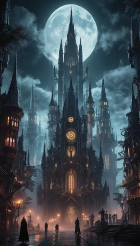gothic architecture,gothic style,haunted cathedral,gothic,ghost castle,halloween background,fantasy city,castle of the corvin,haunted castle,black city,witch house,fairy tale castle,dark gothic mood,witch's house,halloween wallpaper,dark world,fantasy world,hogwarts,fantasy picture,hamelin,Illustration,Realistic Fantasy,Realistic Fantasy 46