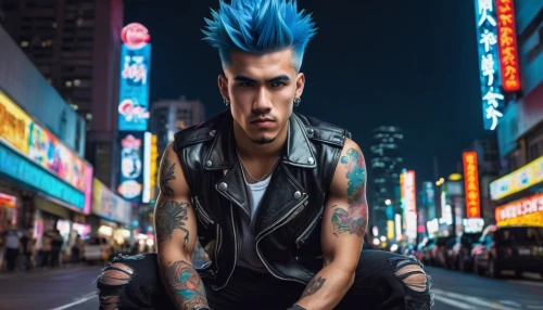 punk,mohawk,mohawk hairstyle,punk design,pompadour,blue hair,cyberpunk,2d,ninja,streampunk,sonic the hedgehog,yukio,blu,rockabilly style,indigo,teal blue asia,t1,mean bluish,electro,anime boy,Photography,Documentary Photography,Documentary Photography 20