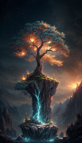 tree of life,magic tree,burning tree trunk,fantasy landscape,fantasy picture,mushroom landscape,celtic tree,lone tree,flourishing tree,dragon tree,fantasy art,tree thoughtless,isolated tree,tree mushroom,colorful tree of life,sacred fig,burning bush,mysticism,the branches of the tree,tree and roots