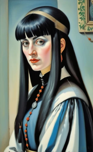 gothic portrait,cleopatra,portrait of christi,fantasy portrait,khokhloma painting,ancient egyptian girl,portrait of a girl,folk costume,photo painting,oil painting,portrait of a woman,girl with a pearl earring,meticulous painting,mystical portrait of a girl,mulan,asian woman,art painting,world digital painting,artist portrait,priestess,Art,Artistic Painting,Artistic Painting 02