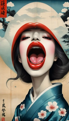 geisha girl,geisha,oriental painting,japanese art,taiwanese opera,chinese art,oriental girl,peking opera,japanese woman,daruma,japanese culture,oriental,cool woodblock images,japanese wave,japan,oriental princess,japanese floral background,cherry japanese,japanese character,plum blossom,Illustration,Realistic Fantasy,Realistic Fantasy 17