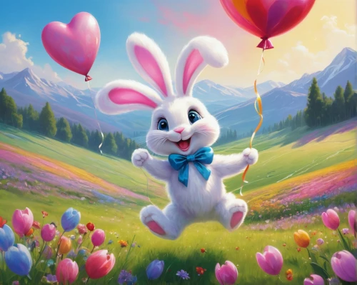 easter background,easter theme,happy easter hunt,bunny on flower,easter bunny,easter rabbits,happy easter,easter celebration,children's background,rainbow rabbit,easter card,bunny,easter banner,easter festival,spring background,easter-colors,deco bunny,springtime background,white bunny,cute cartoon image,Illustration,Realistic Fantasy,Realistic Fantasy 24