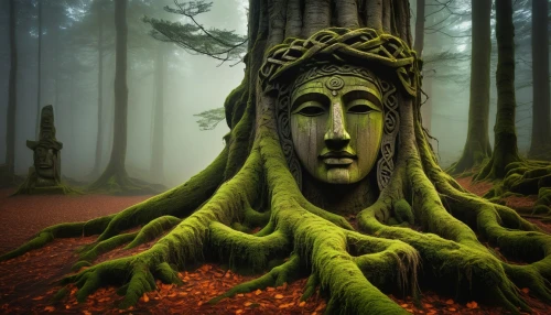dryad,mother earth statue,celtic tree,tree crown,medusa,rooted,holy forest,the roots of trees,mother nature,tree and roots,mother earth,forest tree,elven forest,enchanted forest,medusa gorgon,caryatid,gorgon,art forms in nature,plant and roots,crown of thorns,Art,Classical Oil Painting,Classical Oil Painting 32