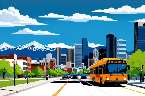 city scape,background vector,city bus,seattle,travel trailer poster,vector graphics,denver,vector illustration,vancouver,skytrain,city tour,washington,landscape background,colorful city,salt lake city,british columbia,vector image,the transportation system,vector graphic,buses,Illustration,Vector,Vector 01